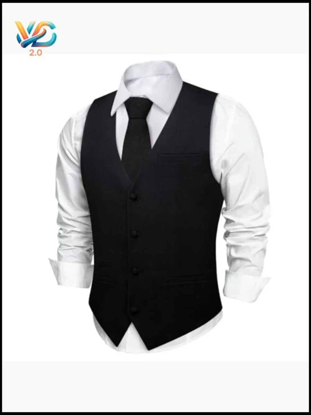 Men's Formal Vest Set with Tie, Cufflinks, and Accessories - 8 Piece